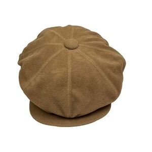 Oversize Cabbie Hat Women's Elastic Trim‎ Lined Brown Size OSFA